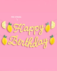 Happy Birthday Lemon Banner - lemon birthday banner