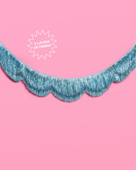 Coastal Scallop Fringe Banner - iridescent banner