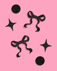Little Black Bow Confetti - 200 pc glitter confetti