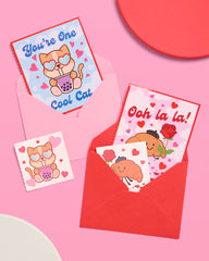 Kawaii V-Day Card Set - 24 cards + tattoos