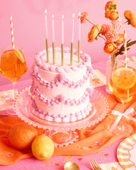 Pink + Gold Glitter Candles - 10 birthday candles