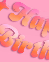 Happy Birthday Sunset Banner - pink + orange banner