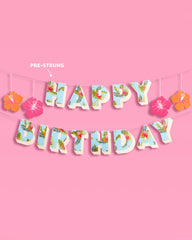 Tropical Birthday Banner - matte colorful banner
