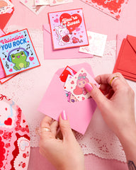 Kawaii V-Day Card Set - 24 cards + tattoos