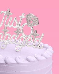 Just Engaged Topper - pearl + crystal cake topper