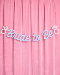 Blue Bride To Be Banner - matte blue + iridescent foil