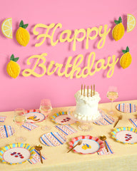 Happy Birthday Lemon Banner - lemon birthday banner