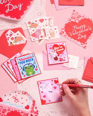 Kawaii V-Day Card Set - 24 cards + tattoos