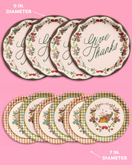 Give Thanks Harvest Plates - 32 paper plates