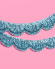 Coastal Scallop Fringe Banner - iridescent banner