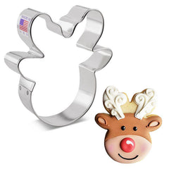 Reindeer Head Cookie Cutter 3 3/4"