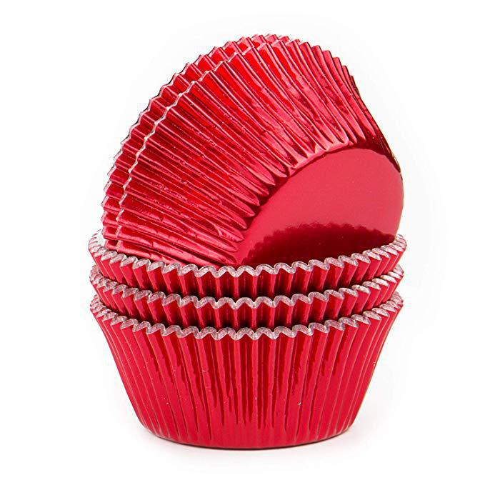 Baking Cups - Mini Red Foil - Appr 25ct