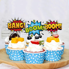 Superhero Boom, Pow, etc. Cupcake Topper - 6ct.