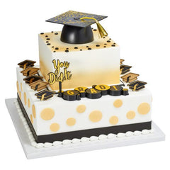 Grad Hat Black & Gold Picks - 12 ct.