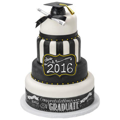 Grad Cap Black w/ Gold Tassel Scallop