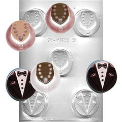 Tux and Dress Sandwich Cookie Chocolate Mold