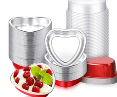 Heart Shaped Cake Pans Foil -  5.4 Inch (9oz) - Bulk
