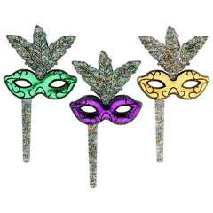 Mardi Gras Glitter Mask Pics - 12ct.
