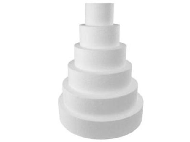 Polystyrene support heart cake dummy opening, 15 x 15 cm, hollow interior,  cut out 2 parts