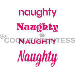 Naughty in 4 fonts Stencil