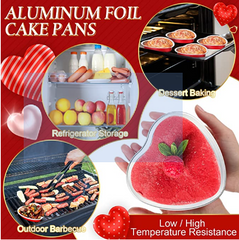 Heart Shaped Cake Pans Foil -  5.4 Inch (9oz) - Bulk