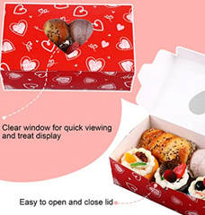 Valentine's Day Bakery Boxes with Heart Window Lrg