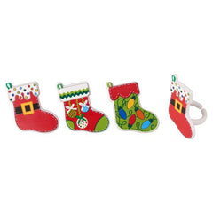 Festive Christmas Stocking Rings - 12 ct.