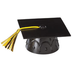 Grad Cap Black w/ Gold Tassel Scallop