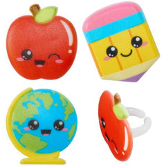 Kawaii Back to School Rings- 6ct