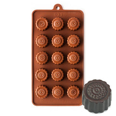 Flower Fluted Round Silicone Choc Mold