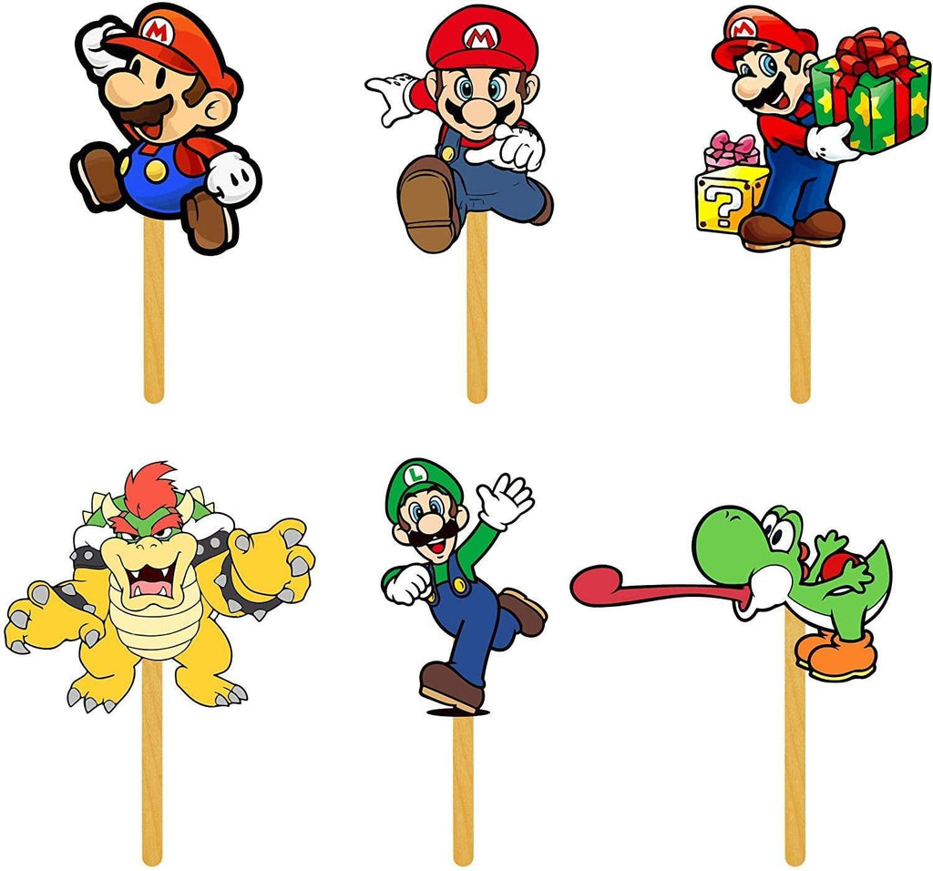 Super Mario Anime Cupcake Toppers - 6 ct.
