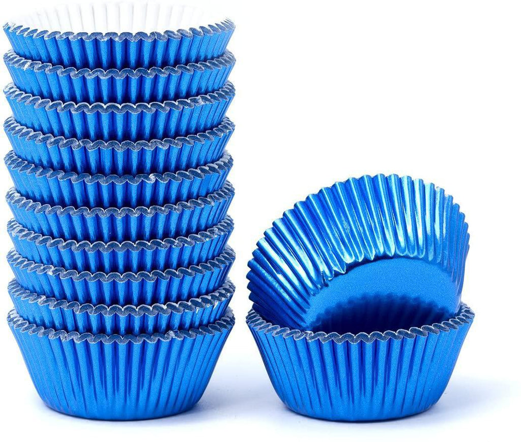Baking Cups - Mini Blue Foil - Single
