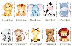 Safari Cupcake Toppers Baby Jungle Animals - 10 pc
