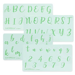 Calligraphy 2 Alphabet Letter Number Cake Acrylic Stencil 1.5 Inch