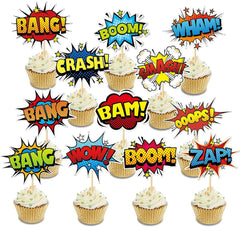 Superhero Boom, Pow, etc. Cupcake Topper - 6ct.
