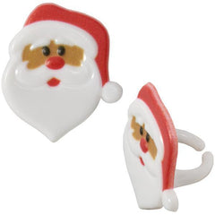 Santa Claus Cupcake Rings - 12ct