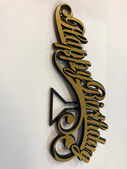 Happy Birthday Script - Gold Foil