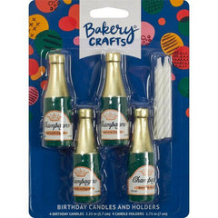 Champagne Bottle Candle Holders - Set of 4