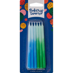 Ombre Blue-Green Birthday Candles - 12ct.