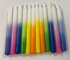 Birthday Candles - Multi-Color with White Tops