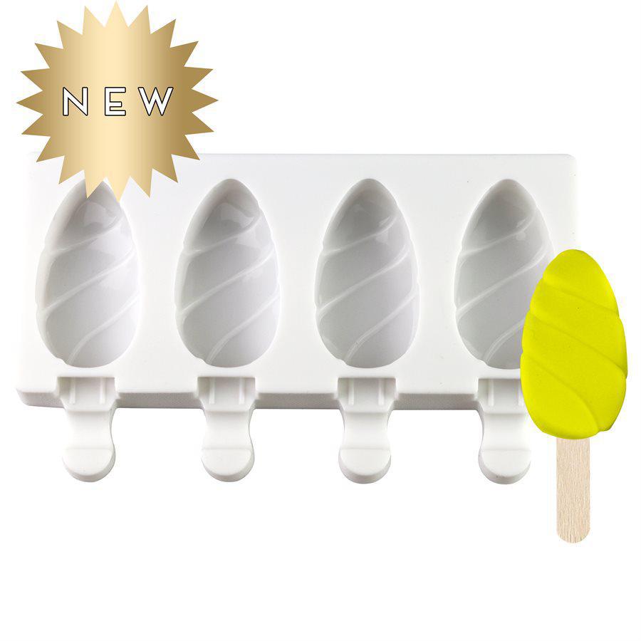 Popsicle Molds, 2 Pack Ice Pop Molds Silicone 4 Cavities Cake Pop