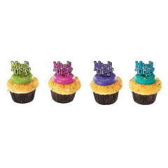 Mardi Gras Foil Pics - 12 ct.
