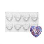 Silicone Diamond Heart - 8 cav.