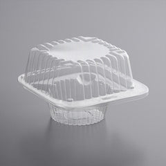 Plastic - 1 Cavity Flat Top Cupcake Container - Standard Size