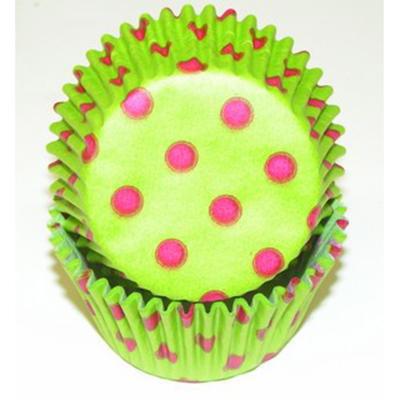 Baking Cups - Lime/Pink Hot Dots