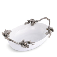 Acorn Oak & Leaf Stoneware Serving Dish